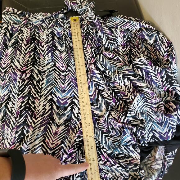 TORRID SHORTS PLUS SIZE 2X COMFORTABLE PULL ON PAPERBAG TIE WAIST SOFT CHEVRON - Picture 10 of 10